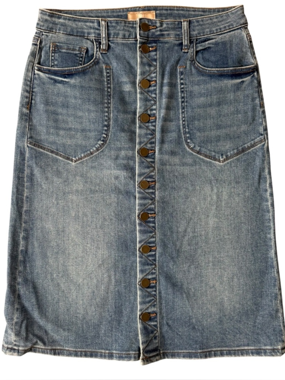 KUT from the Kloth Rose Button Front Denim Skirt
